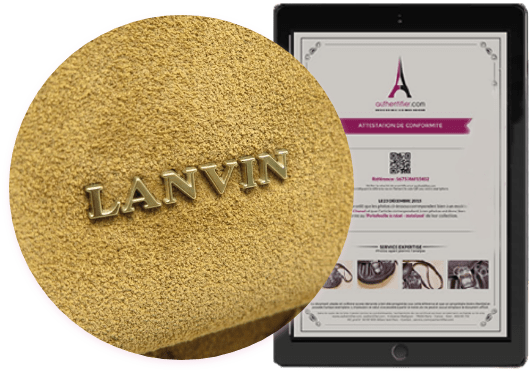 Checking the authenticity of a Lanvin luxury item